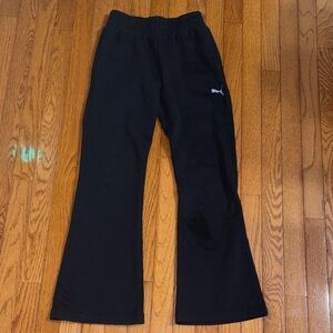 Puma Kids Black Fleece Joggers with Logo